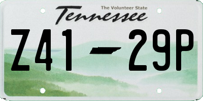 TN license plate Z4129P