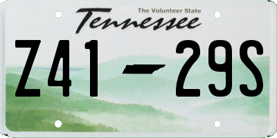 TN license plate Z4129S