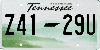 TN license plate Z4129U