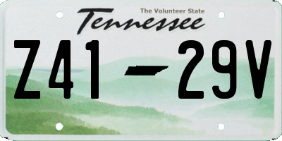 TN license plate Z4129V