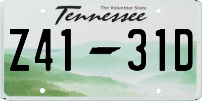 TN license plate Z4131D