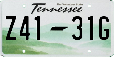 TN license plate Z4131G