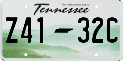 TN license plate Z4132C