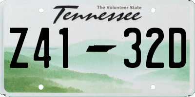 TN license plate Z4132D