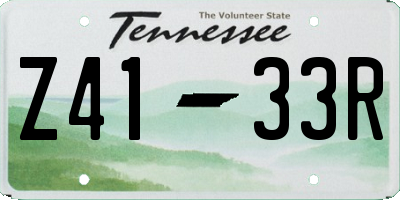 TN license plate Z4133R
