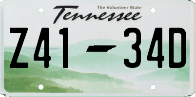 TN license plate Z4134D