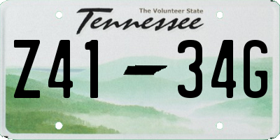 TN license plate Z4134G