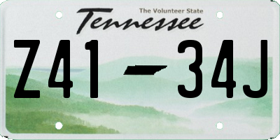 TN license plate Z4134J