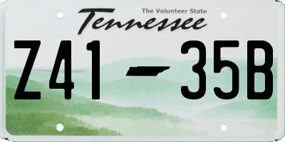 TN license plate Z4135B