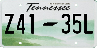 TN license plate Z4135L