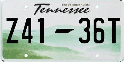 TN license plate Z4136T