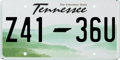 TN license plate Z4136U