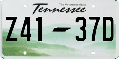 TN license plate Z4137D