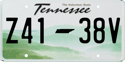 TN license plate Z4138V