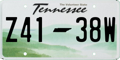 TN license plate Z4138W