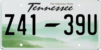 TN license plate Z4139U