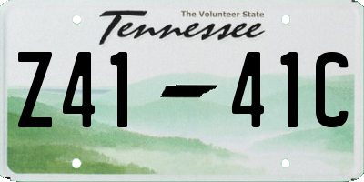 TN license plate Z4141C