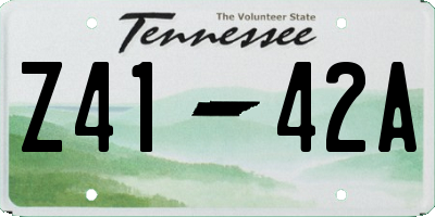 TN license plate Z4142A