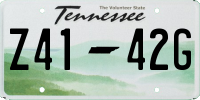 TN license plate Z4142G