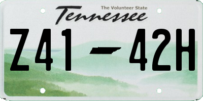 TN license plate Z4142H