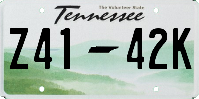 TN license plate Z4142K