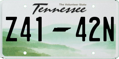 TN license plate Z4142N