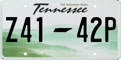 TN license plate Z4142P