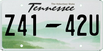 TN license plate Z4142U