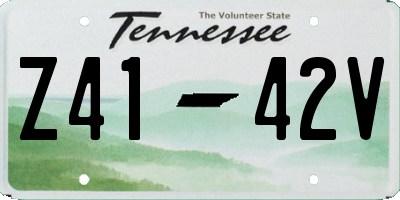 TN license plate Z4142V