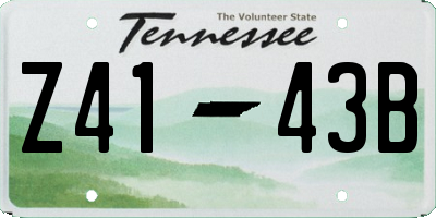 TN license plate Z4143B