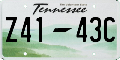 TN license plate Z4143C