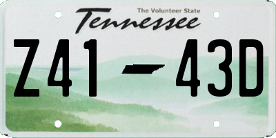 TN license plate Z4143D