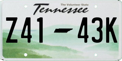 TN license plate Z4143K