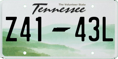 TN license plate Z4143L