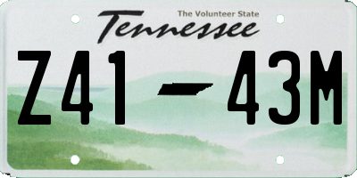 TN license plate Z4143M