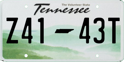 TN license plate Z4143T