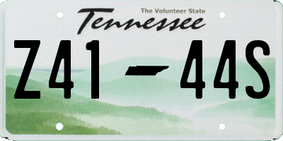 TN license plate Z4144S
