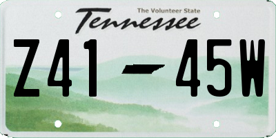 TN license plate Z4145W