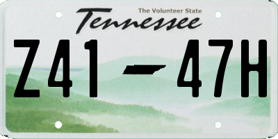 TN license plate Z4147H