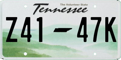 TN license plate Z4147K