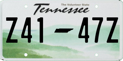 TN license plate Z4147Z