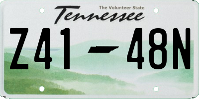 TN license plate Z4148N