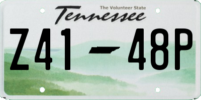 TN license plate Z4148P