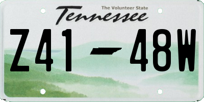 TN license plate Z4148W