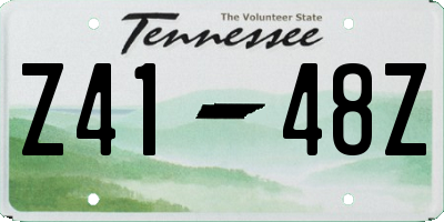 TN license plate Z4148Z