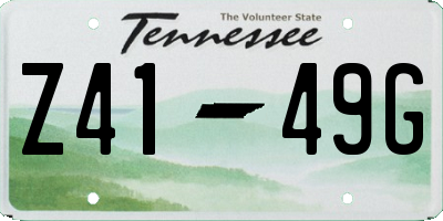 TN license plate Z4149G