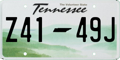 TN license plate Z4149J