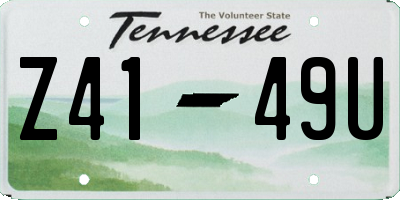 TN license plate Z4149U