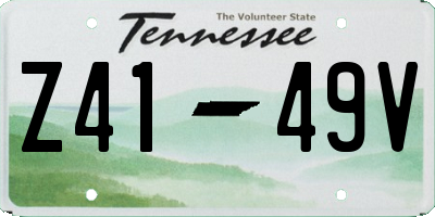 TN license plate Z4149V