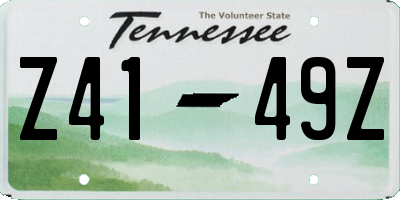 TN license plate Z4149Z